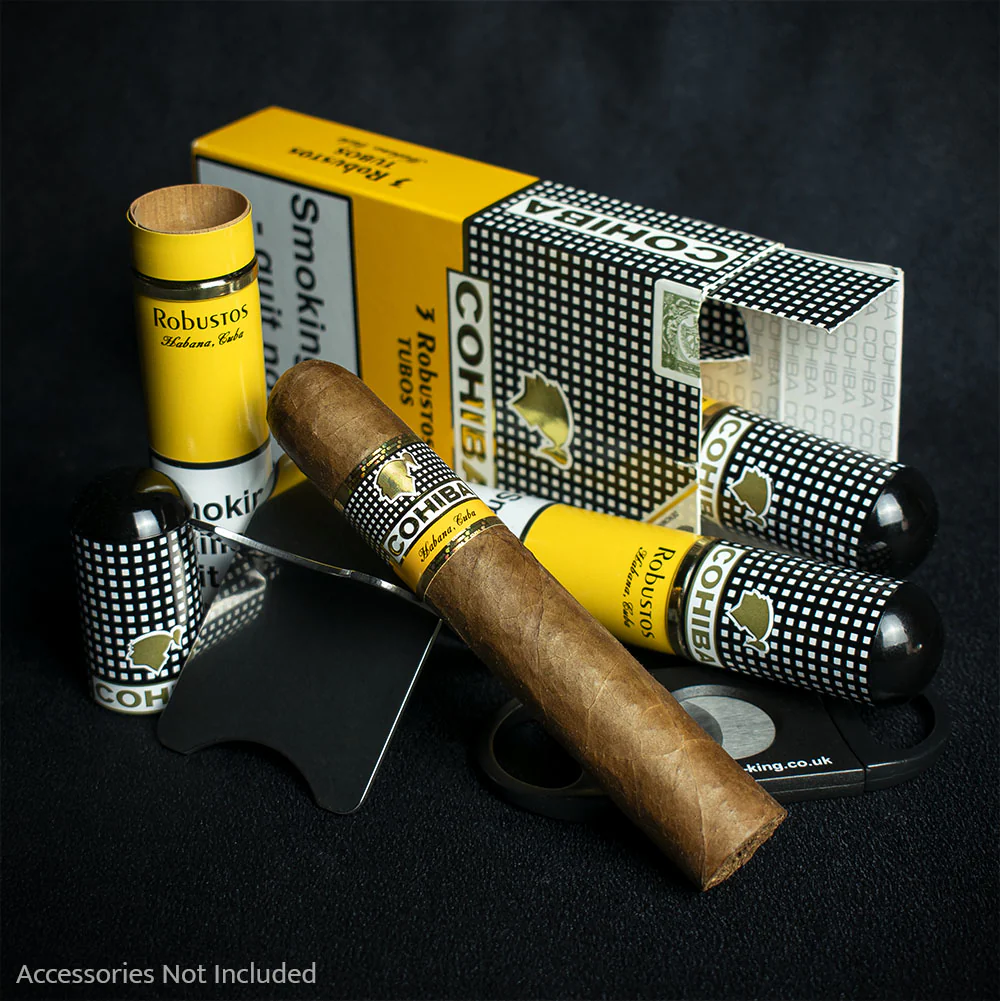 Cohiba Robustos Tubos Cuban Cigars - Pack of 3