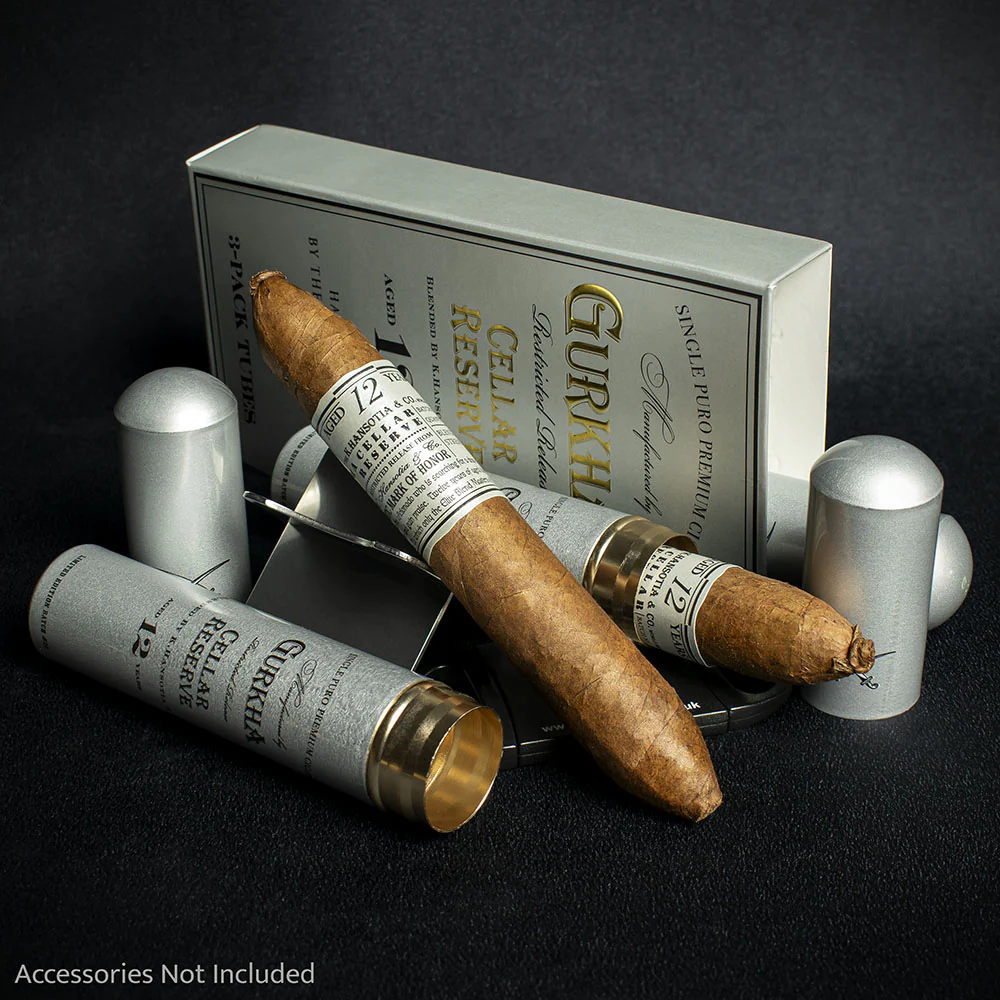 Gurkha Cellar Reserve Aged 12 Years Platinum Hedonism Tubos Cigars - Pack of 3