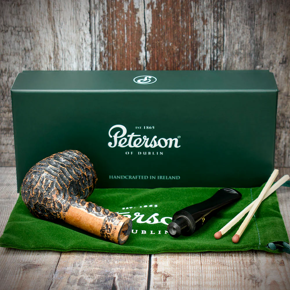 Peterson of Dublin Aran Rusticated Briar Smoking Pipe - Shape No.106 - Image 4