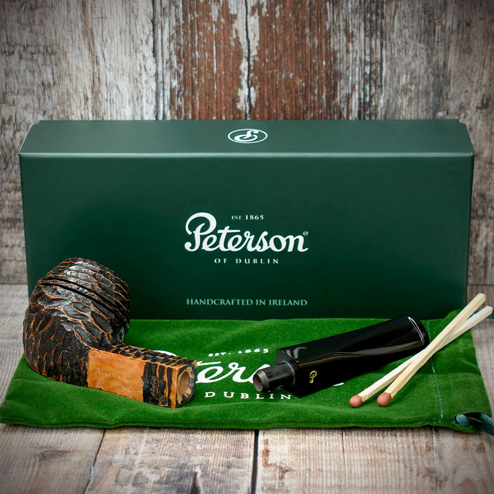 Peterson of Dublin Aran Rusticated Briar Smoking Pipe - Shape No.150 - Image 4