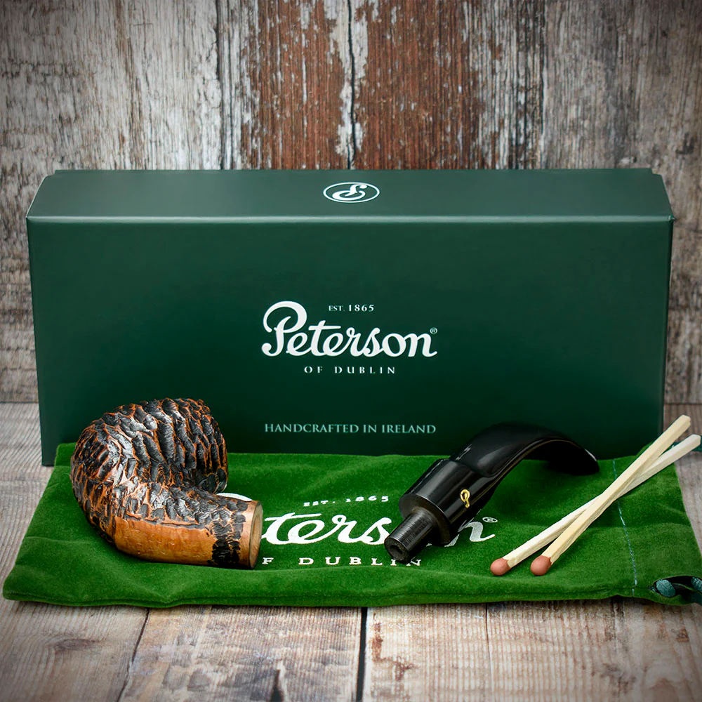 Peterson of Dublin Aran Rusticated Briar Smoking Pipe - Shape No.221 - Image 4
