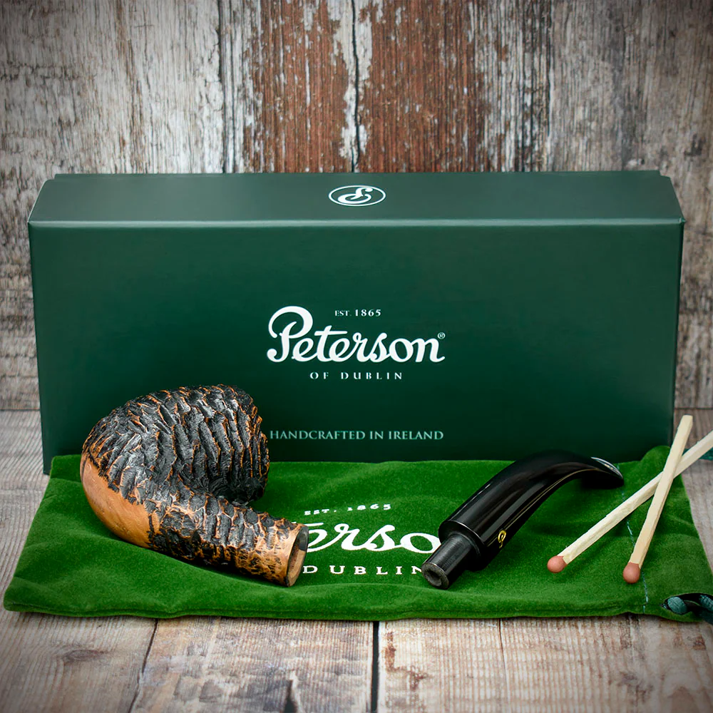 Peterson of Dublin Aran Rusticated Briar Smoking Pipe - Shape No.69 - Image 4