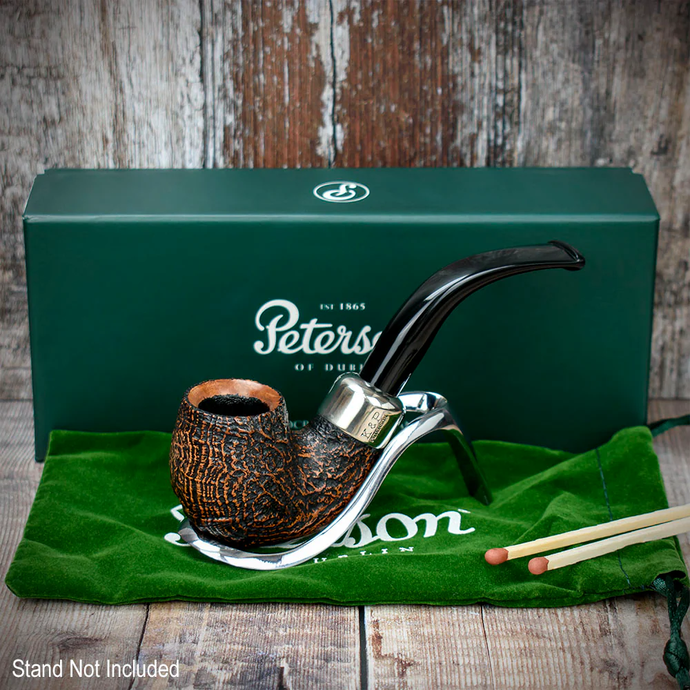 Peterson of Dublin Arklow Sandblasted Briar Smoking Pipe - Shape 221 - 9mm - Image 2