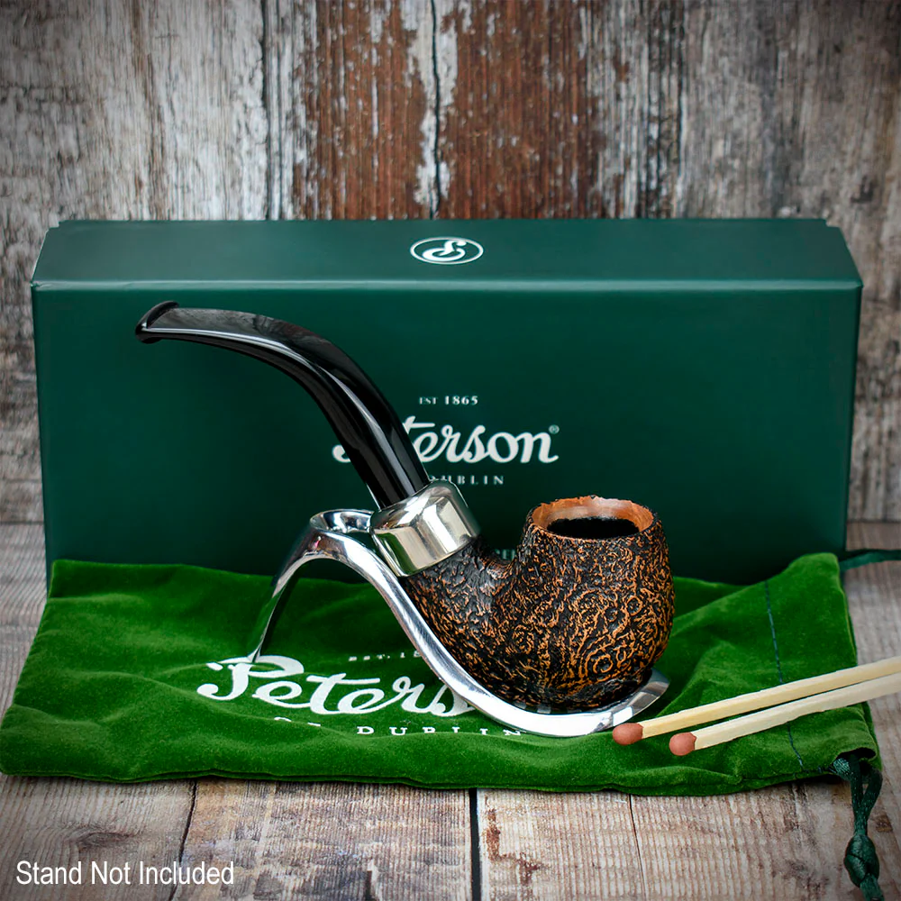 Peterson of Dublin Arklow Sandblasted Briar Smoking Pipe - Shape 221 - 9mm - Image 3