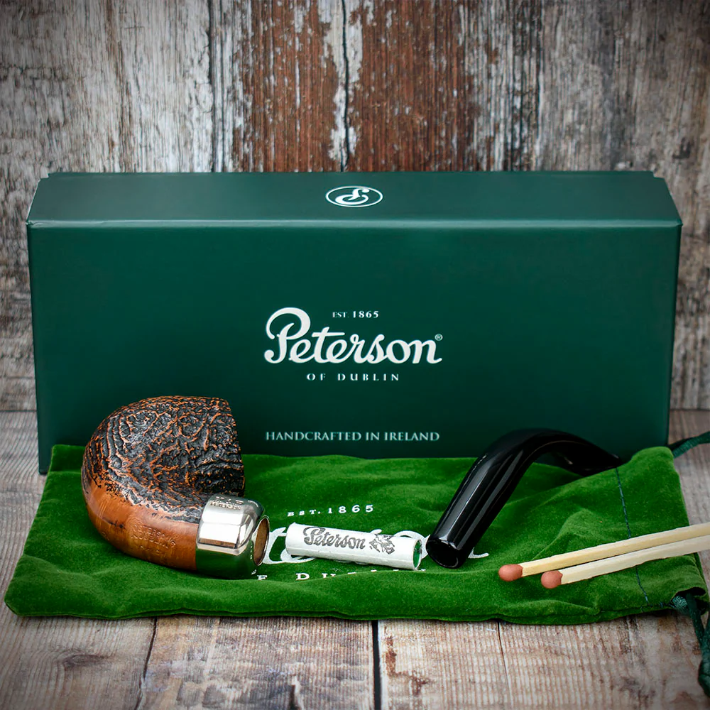 Peterson of Dublin Arklow Sandblasted Briar Smoking Pipe - Shape 221 - 9mm - Image 4