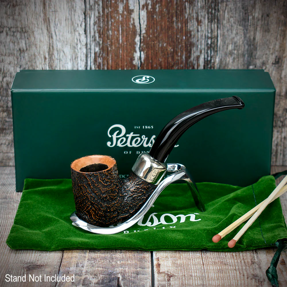 Peterson of Dublin Arklow Sandblasted Briar Smoking Pipe - Shape 338 - 9mm