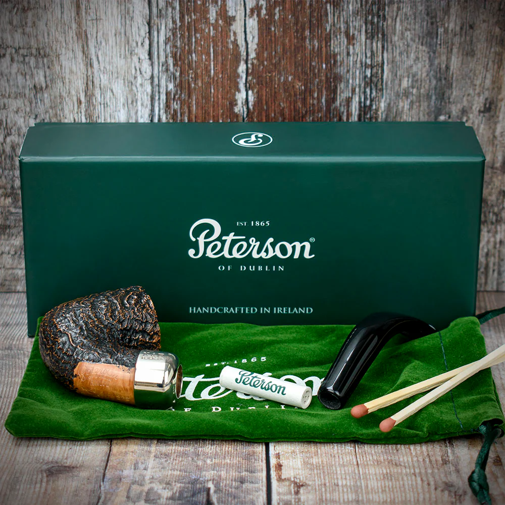 Peterson of Dublin Arklow Sandblasted Briar Smoking Pipe - Shape 338 - 9mm - Image 3