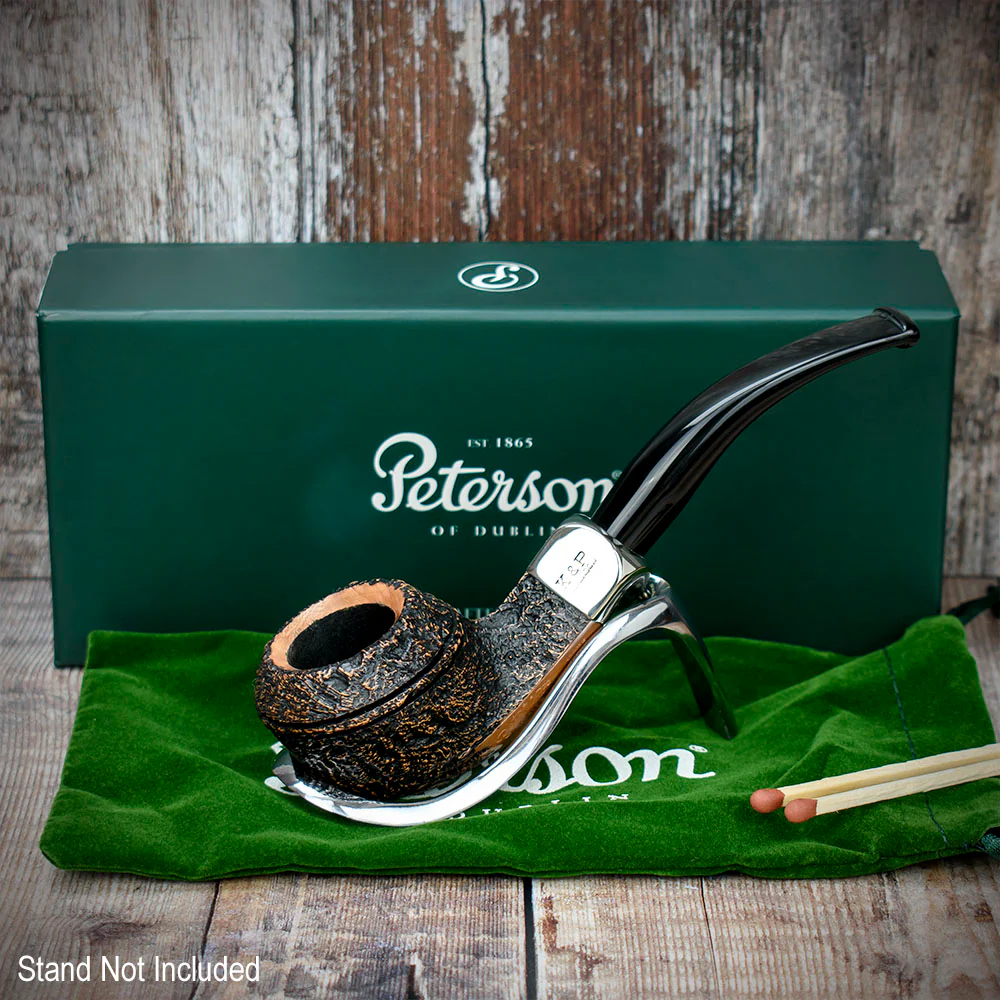 Peterson of Dublin Arklow Sandblasted Briar Smoking Pipe - Shape 80s - 9mm