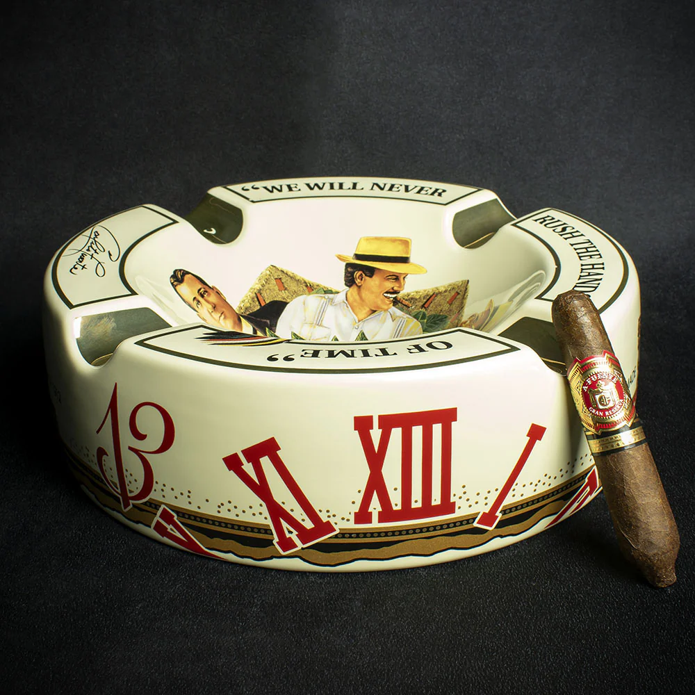 Arturo Fuente Hands of Time Ashtray - Cream + Short Story Cigar - Image 4