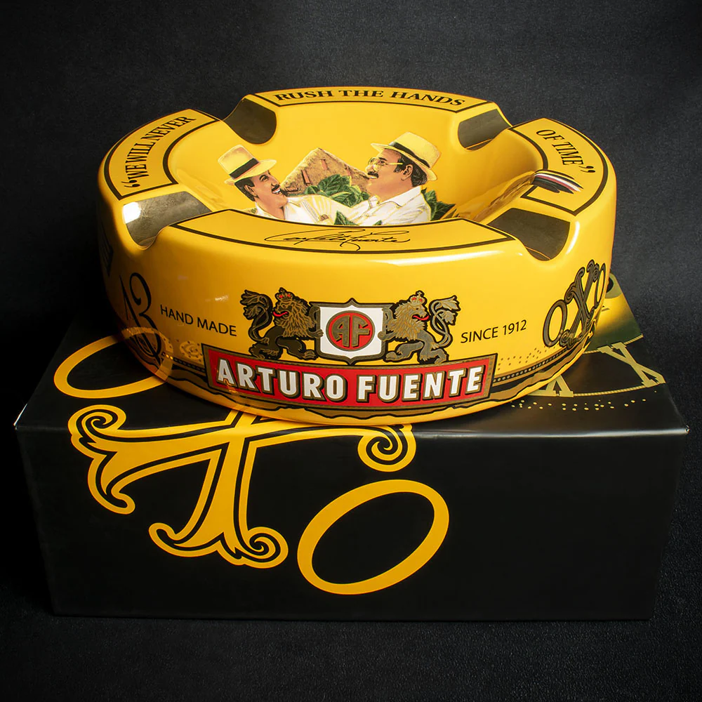 Arturo Fuente Hands of Time Ashtray - Yellow + Short Story Cigar - Image 3
