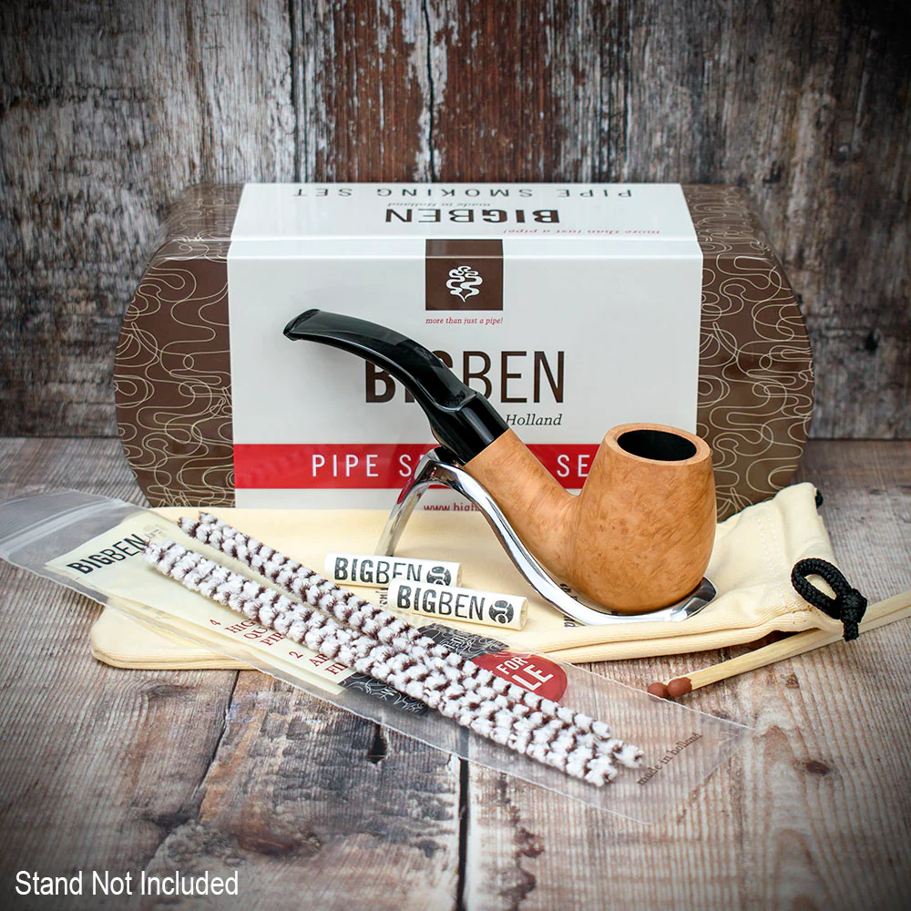 Big Ben Briar Smoking Pipe Starter Kit - Bent Pipe - Image 3