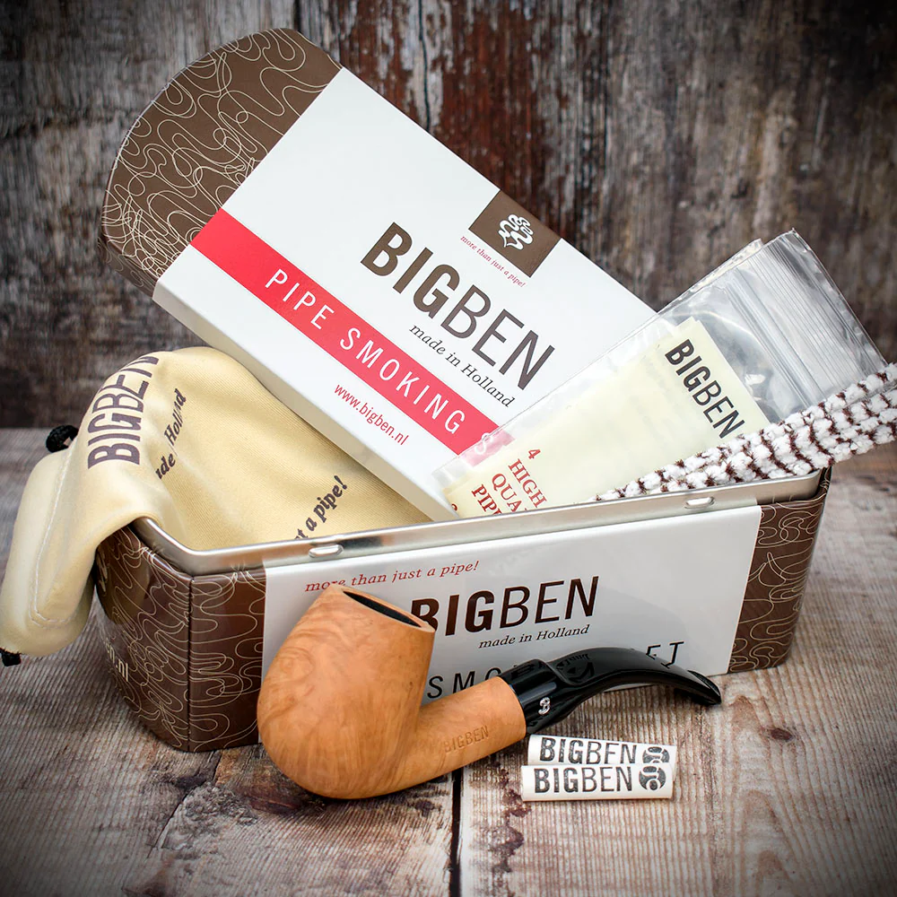 Big Ben Briar Smoking Pipe Starter Kit - Bent Pipe - Image 5