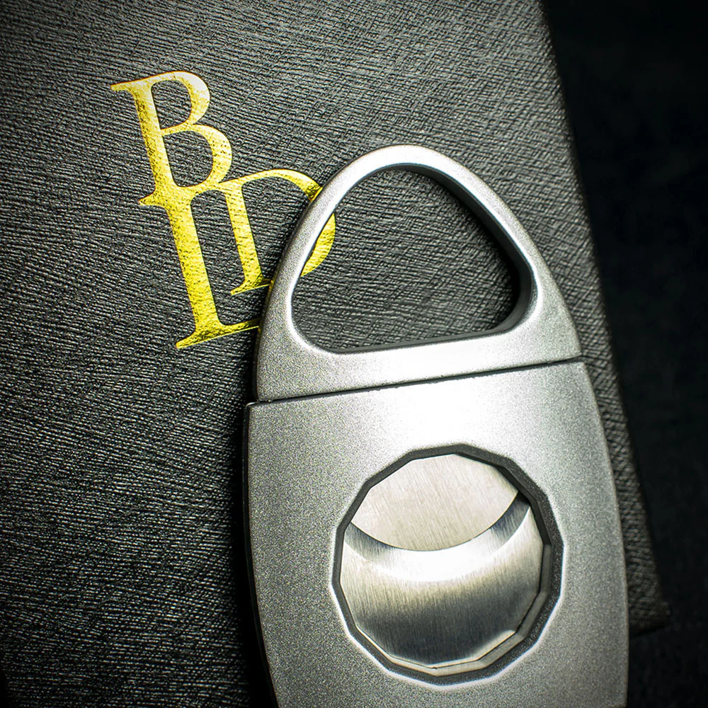 BLD Satin Chrome Oval Oval Double Blade Guillotine Cigar Cutter - Image 3