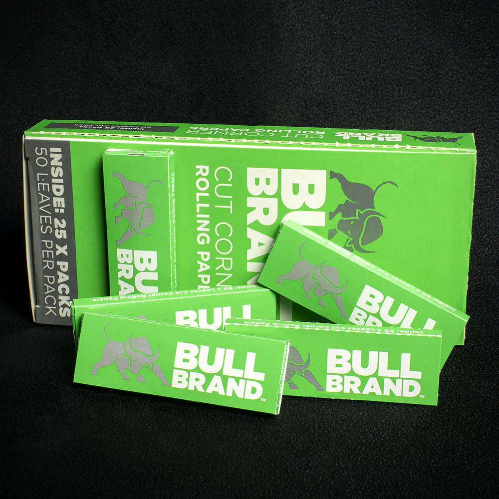 Bull Brand Green Cut Corners Rolling Papers - 25 Pack