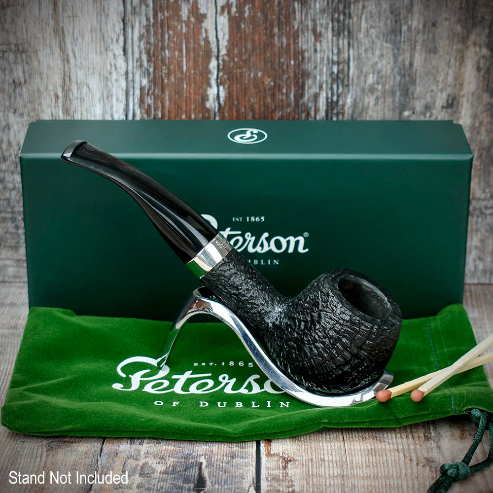 Peterson of Dublin Cara Sandblasted Briar Smoking Pipe - Shape 408 - Image 2