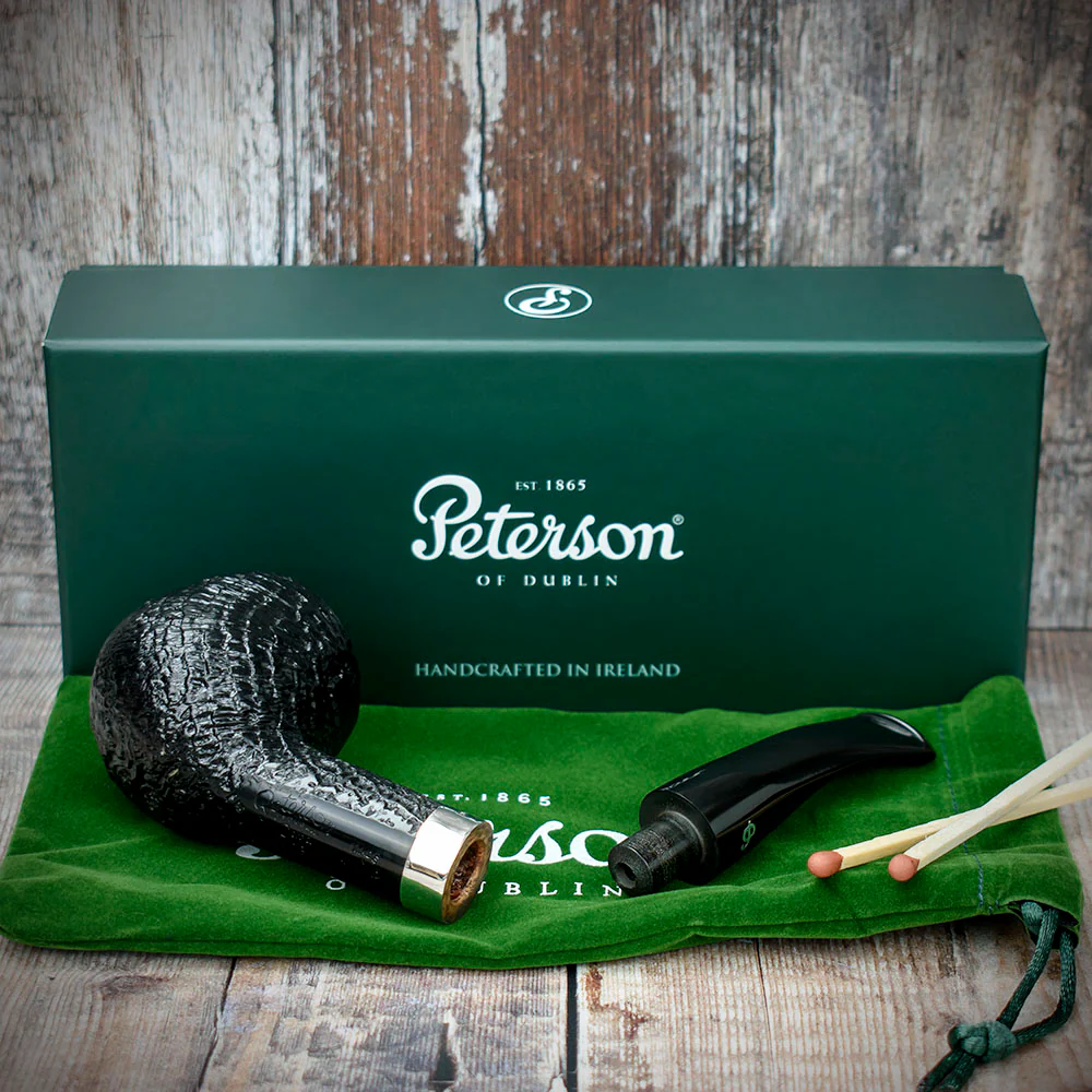 Peterson of Dublin Cara Sandblasted Briar Smoking Pipe - Shape 408 - Image 3