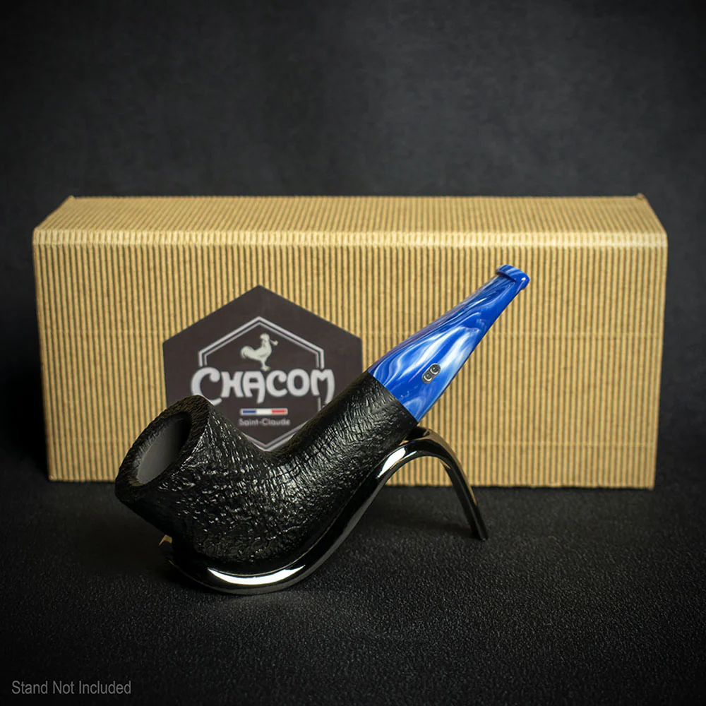Chacom Reverse Calabash Briar Pipe - Straight Sandblast Black - Image 2