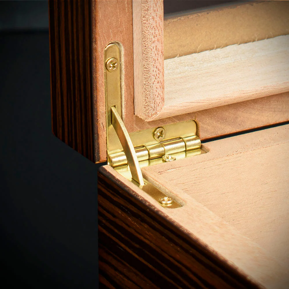 Cigar Humidor Glass Top Ebony Veneer HU21 - 25 Cigar Capacity - Image 5