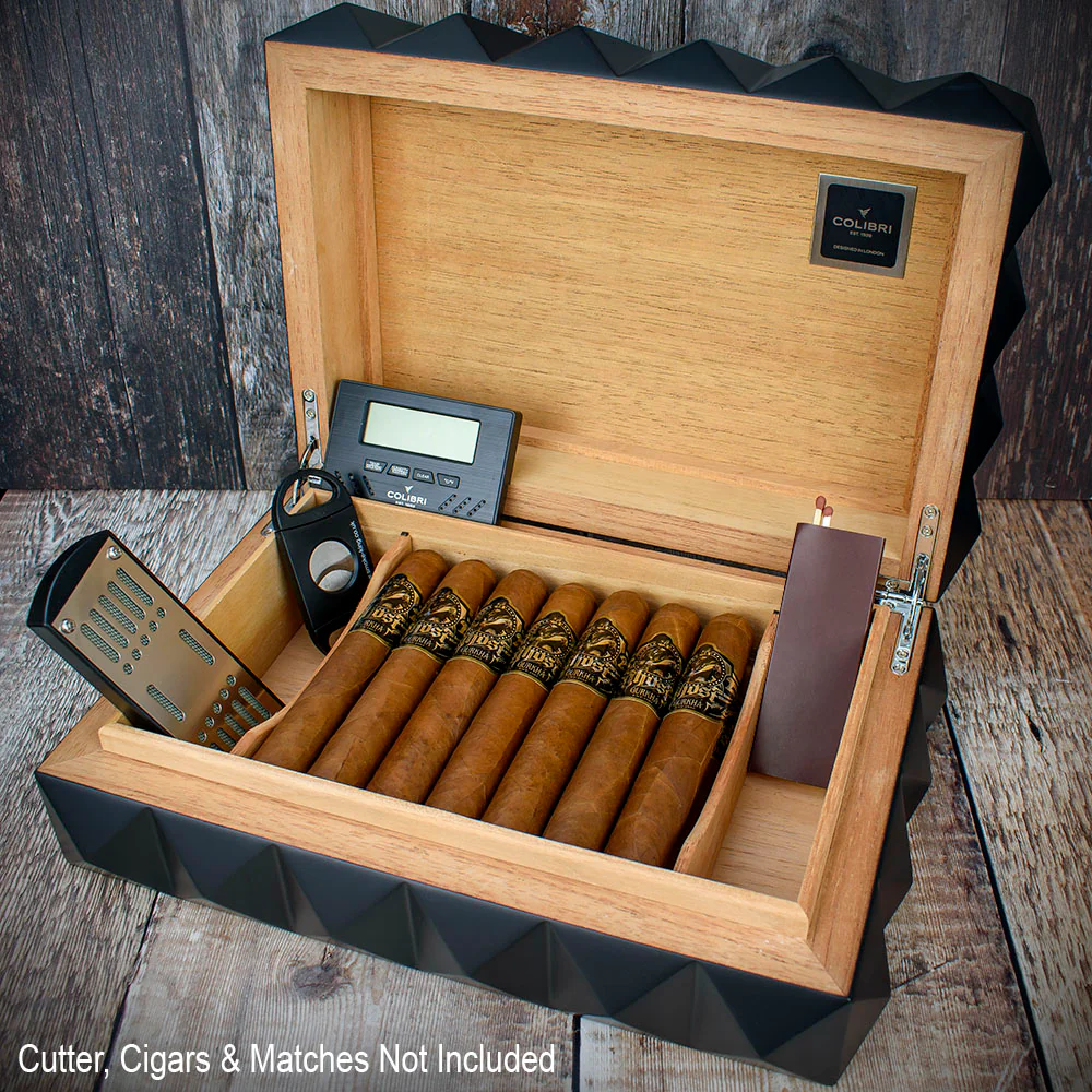 Colibri Quasar Desktop Humidor Black - 40/45 Cigar Capacity - Image 2