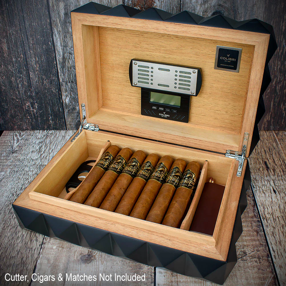 Colibri Quasar Desktop Humidor Black - 40/45 Cigar Capacity - Image 3