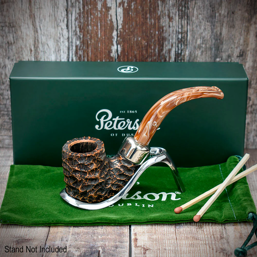 Peterson of Dublin Derry Rusticated Briar Smoking Pipe - Shape 338 - 9mm - Image 2