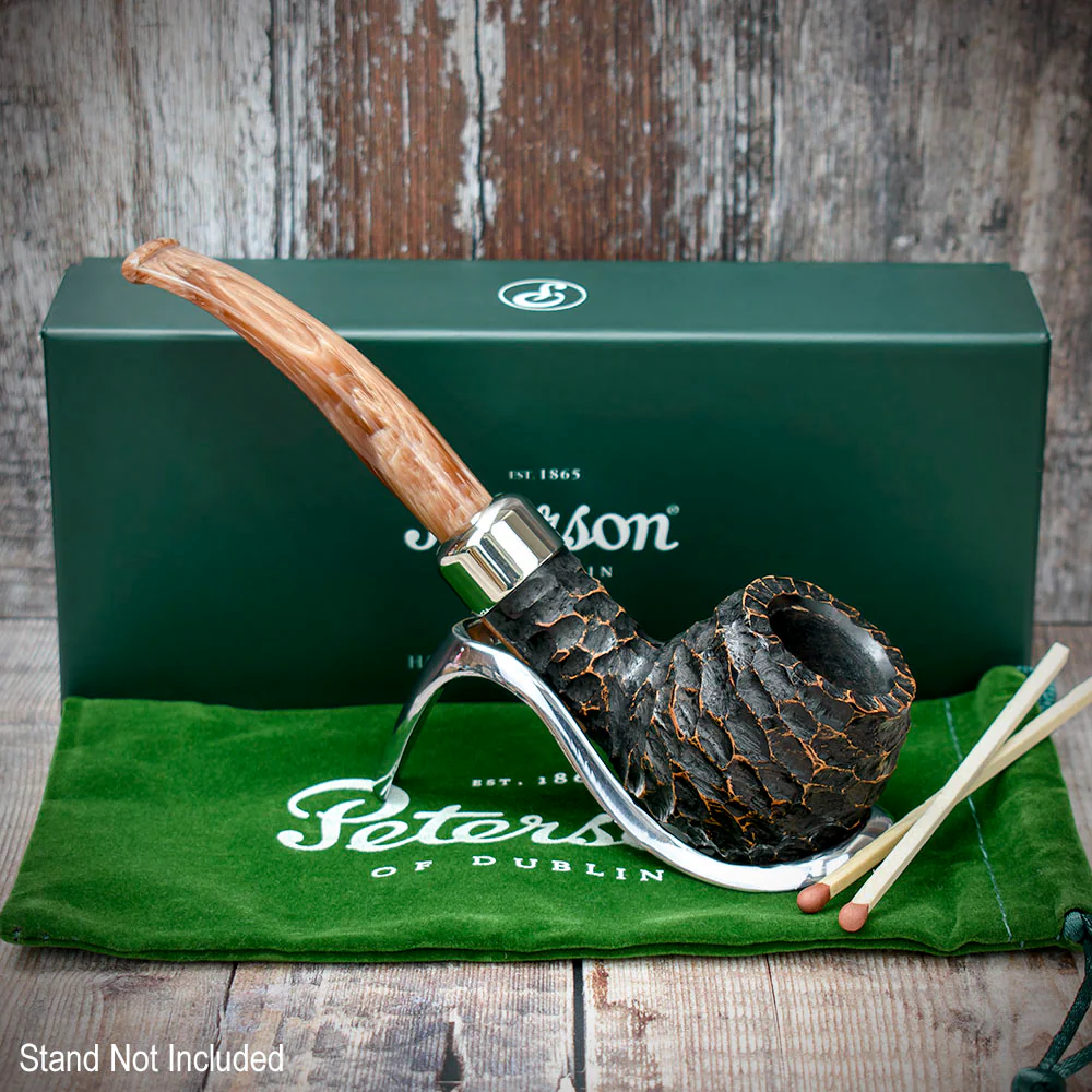 Peterson of Dublin Derry Rusticated Briar Smoking Pipe - Shape 408 - 9mm - Image 3