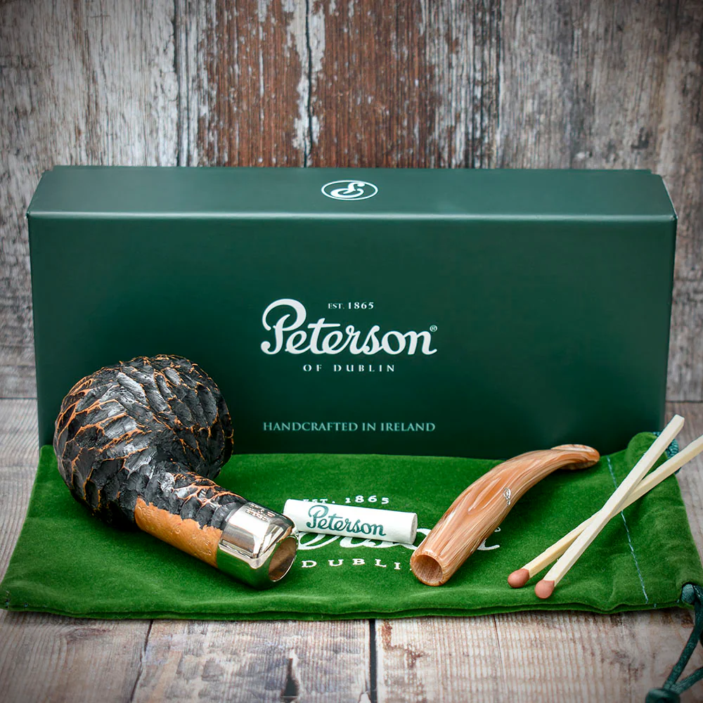 Peterson of Dublin Derry Rusticated Briar Smoking Pipe - Shape 408 - 9mm - Image 4