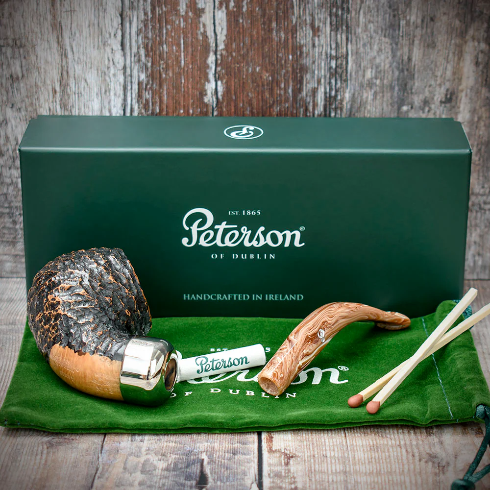 Peterson of Dublin Derry Rusticated Briar Smoking Pipe - Shape XL02 - 9mm - Image 4