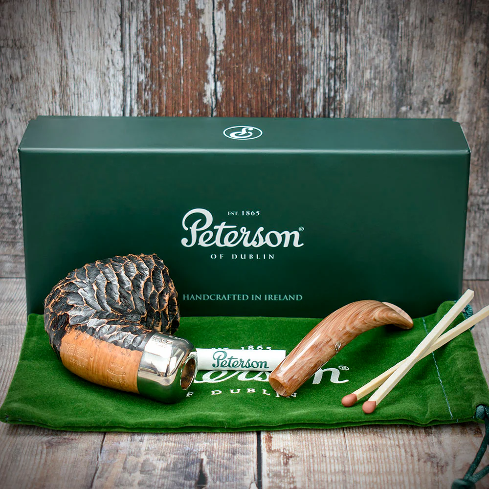 Peterson of Dublin Derry Rusticated Briar Smoking Pipe - Shape XL90 - 9mm - Image 4
