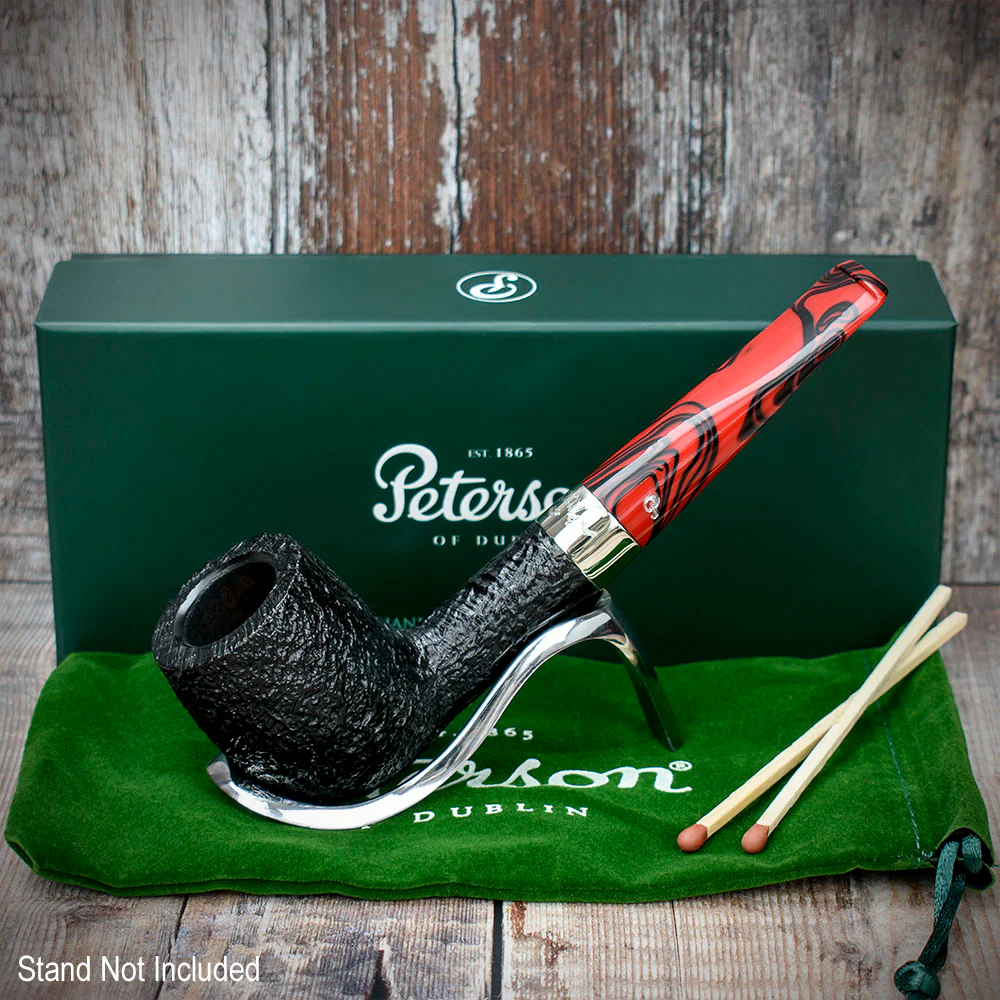 Peterson of Dublin Dracula Sandblasted Briar Smoking Pipe - Shape No.106