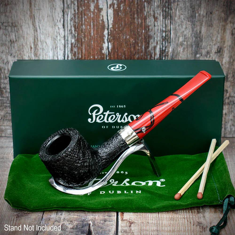 Peterson of Dublin Dracula Sandblasted Briar Smoking Pipe - Shape No.606