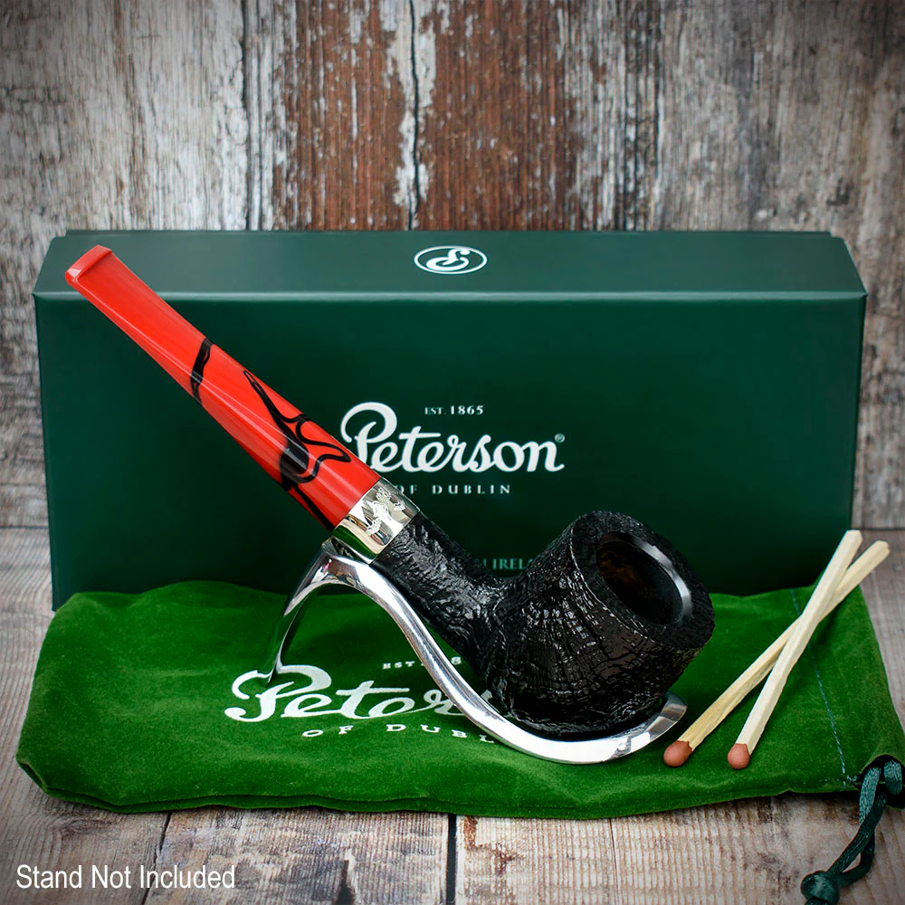 Peterson of Dublin Dracula Sandblasted Briar Smoking Pipe - Shape No.606 - Image 2