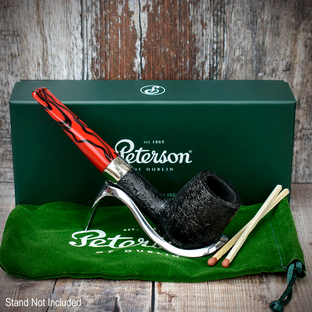 Peterson of Dublin Dracula Sandblasted Briar Smoking Pipe - Shape No.X105 - Image 2