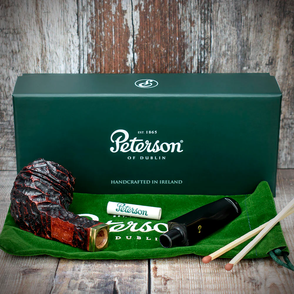 Peterson of Dublin Emerald Rusticated Briar Smoking Pipe - Shape 150 - 9mm - Image 3
