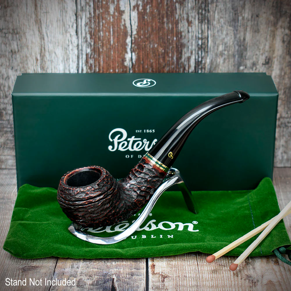 Peterson of Dublin Emerald Rusticated Briar Smoking Pipe - Shape 999 - 9mm - Image 2