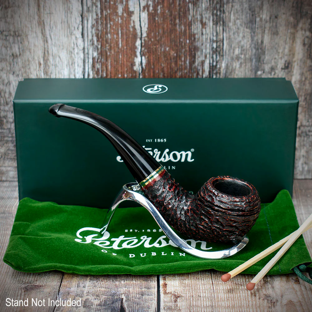 Peterson of Dublin Emerald Rusticated Briar Smoking Pipe - Shape 999 - 9mm - Image 3
