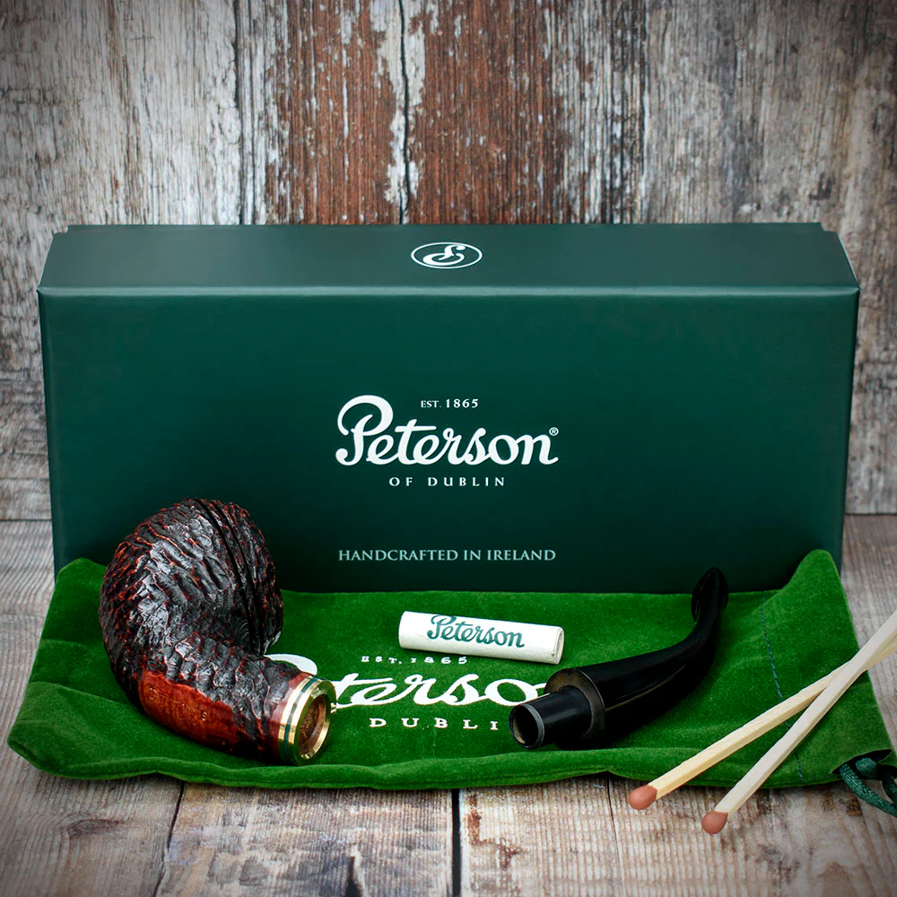 Peterson of Dublin Emerald Rusticated Briar Smoking Pipe - Shape 999 - 9mm - Image 4
