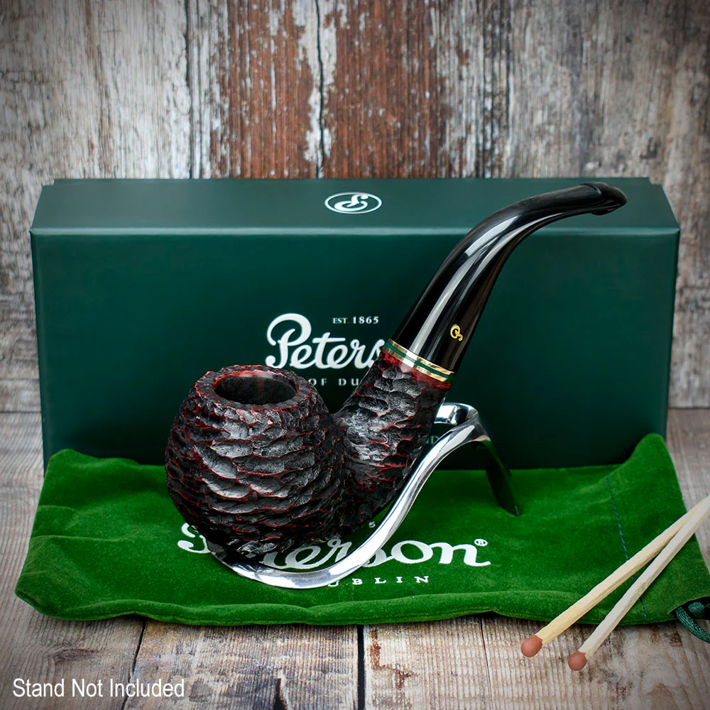 Peterson of Dublin Emerald Rusticated Briar Smoking Pipe - Shape XL02 - 9mm - Image 2