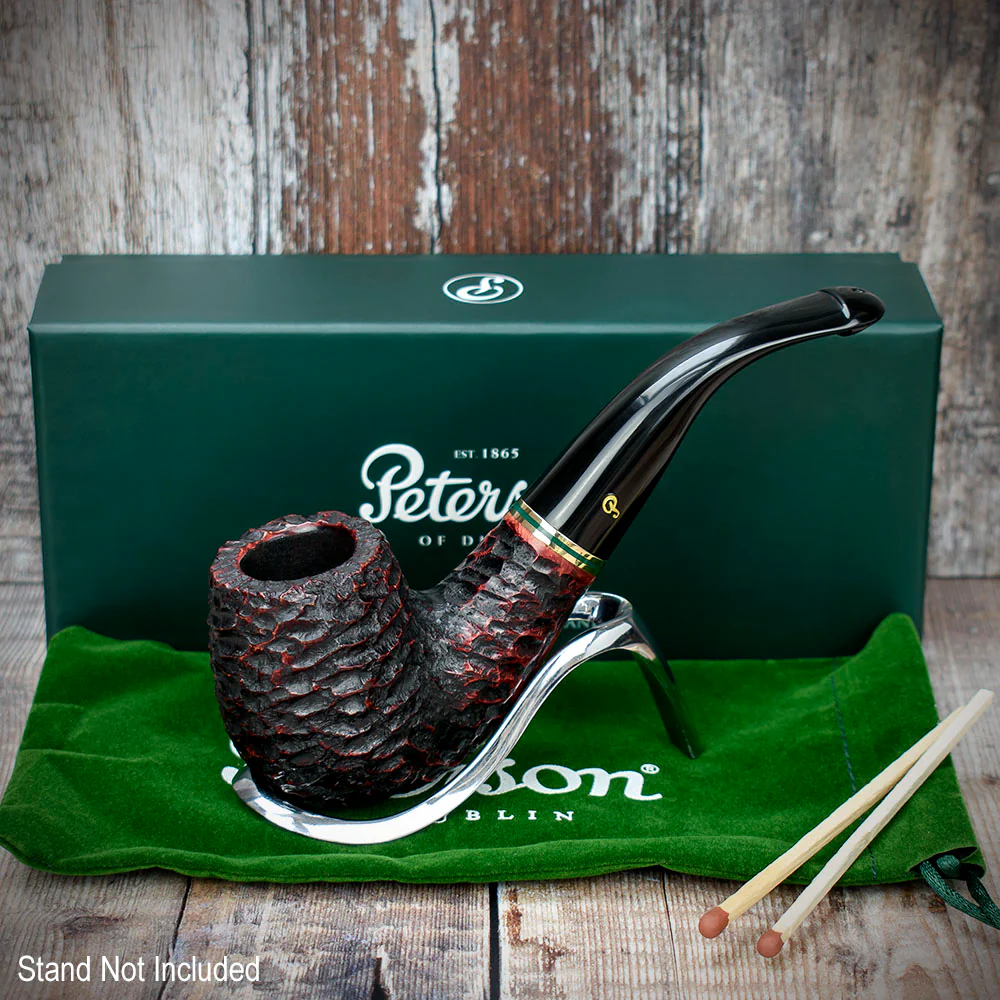 Peterson of Dublin Emerald Rusticated Briar Smoking Pipe - Shape XL90 - 9mm - Image 2
