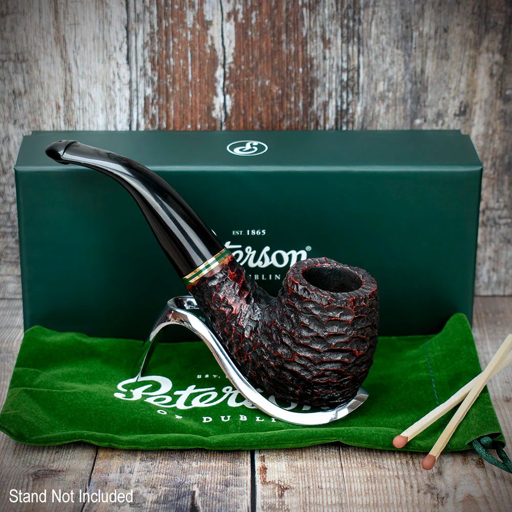 Peterson of Dublin Emerald Rusticated Briar Smoking Pipe - Shape XL90 - 9mm - Image 3