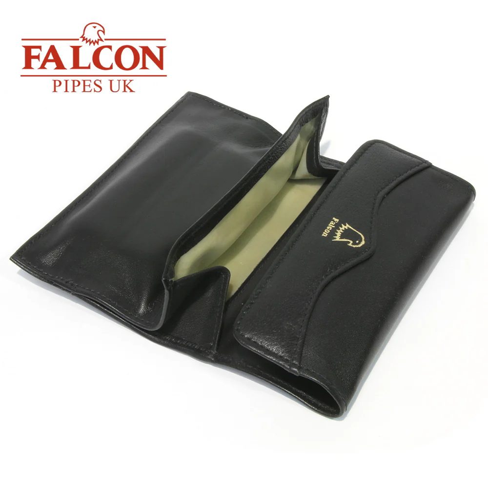 Falcon Black Leather Pipe Smoker's Roll-Up Pouch - 684 - Image 2