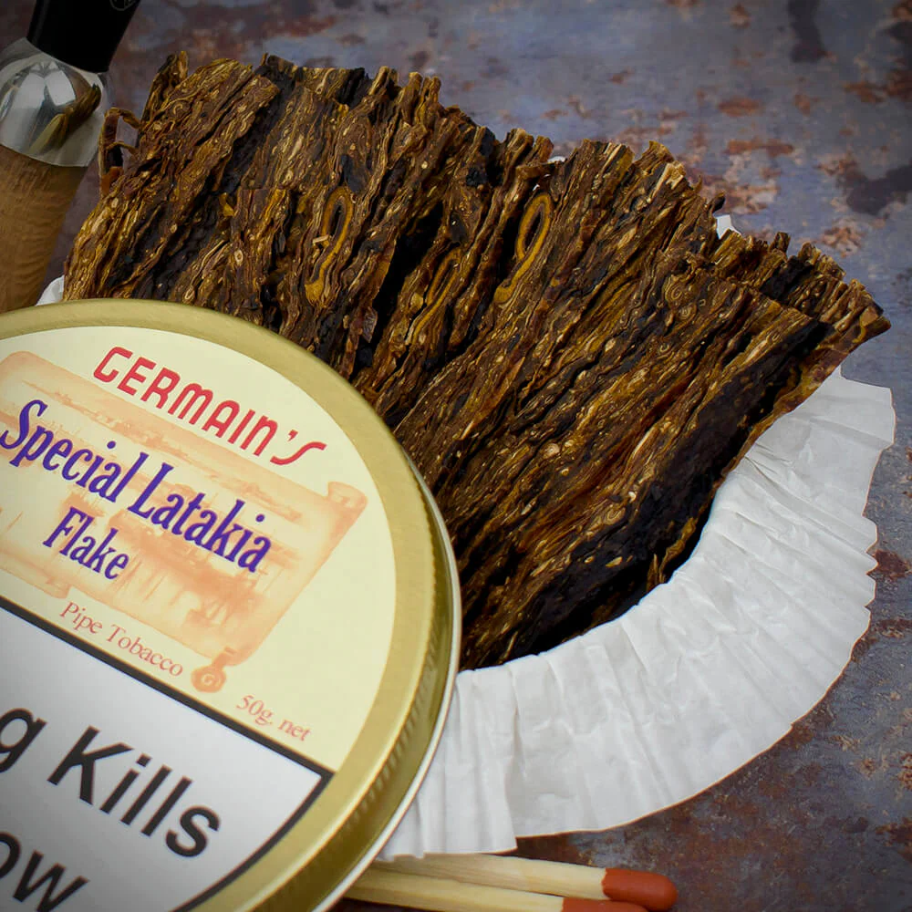Germains Latakia S (Special Latakia) Flake Pipe Tobacco - 50g Tin