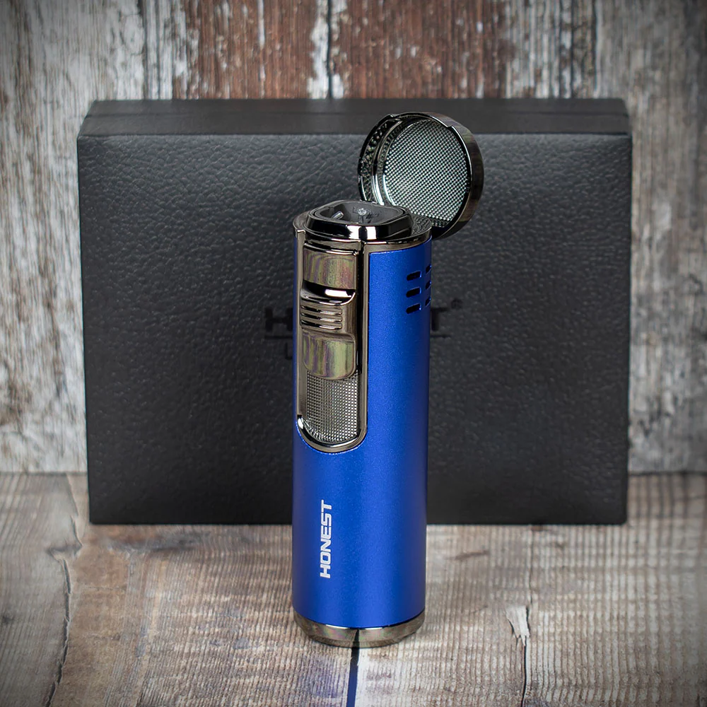Honest Lewis Cigar Lighter - Blue & Chrome - Image 2