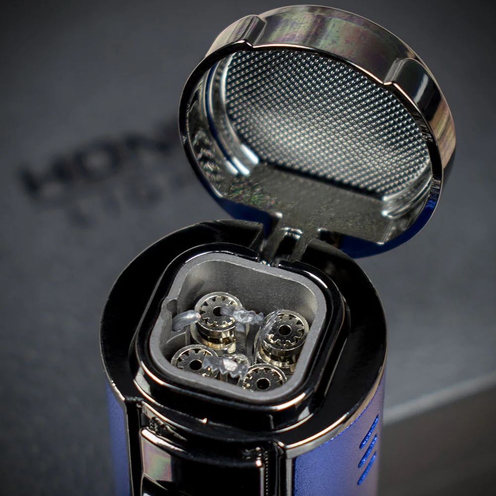 Honest Lewis Cigar Lighter - Blue & Chrome - Image 3