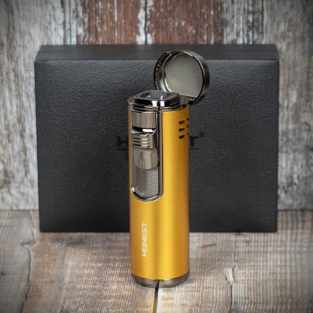 Honest Lewis Cigar Lighter - Gold & Chrome - Image 2
