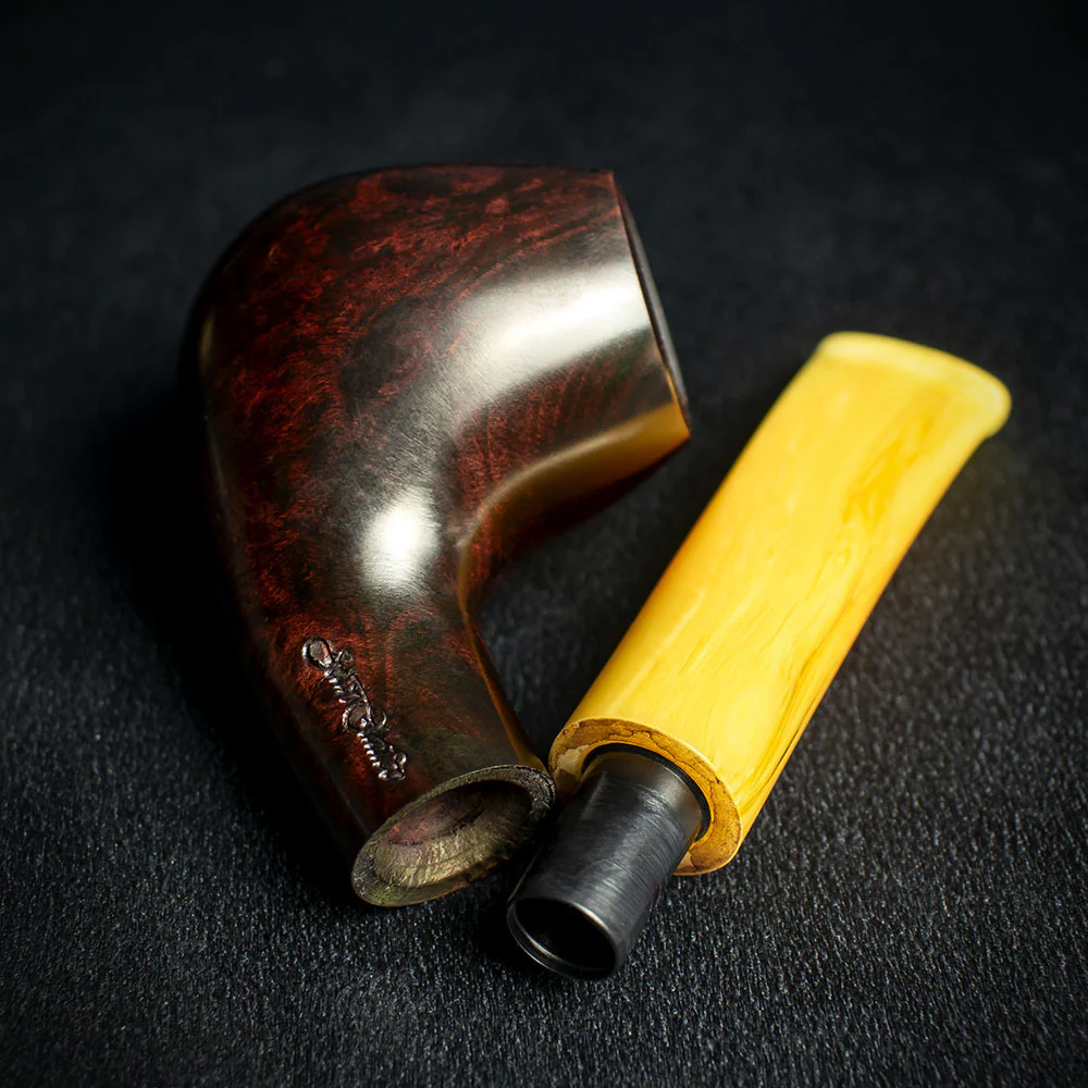 Jean Claude 9mm Yellow Tortoise Shell Briar Smoking Pipe - Shape 50 - Image 4