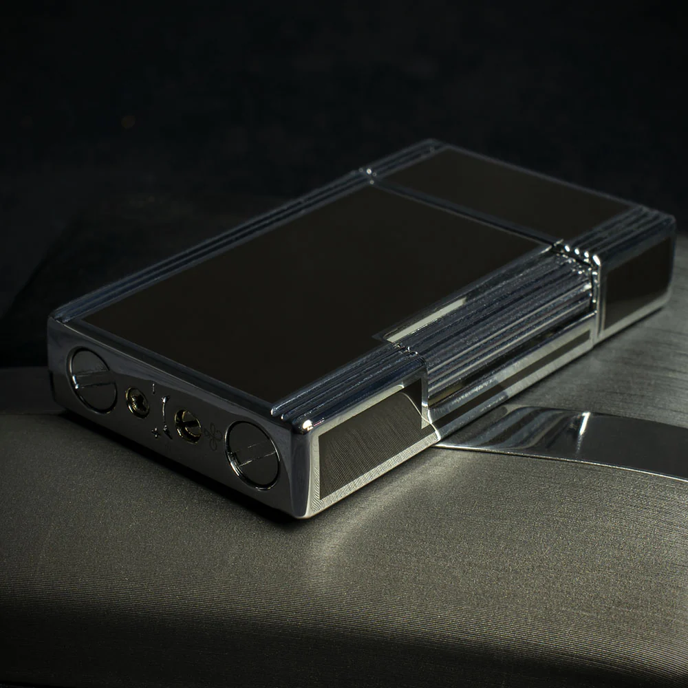 Jean Claude Dustin Cigarette Lighter - Chrome & Black - Image 3