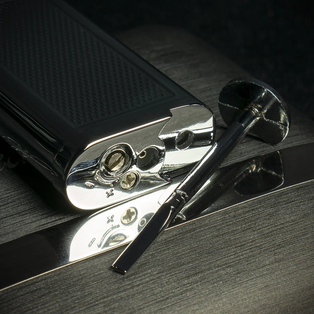 Jean Claude Oldie Pipe lighter - Chrome Diamond Cut - Image 5