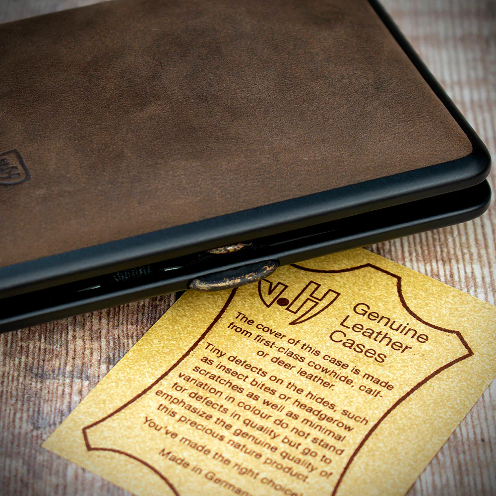 Kingsize Cigarette Case Vom Hofe Brown Suede Leather - Image 5