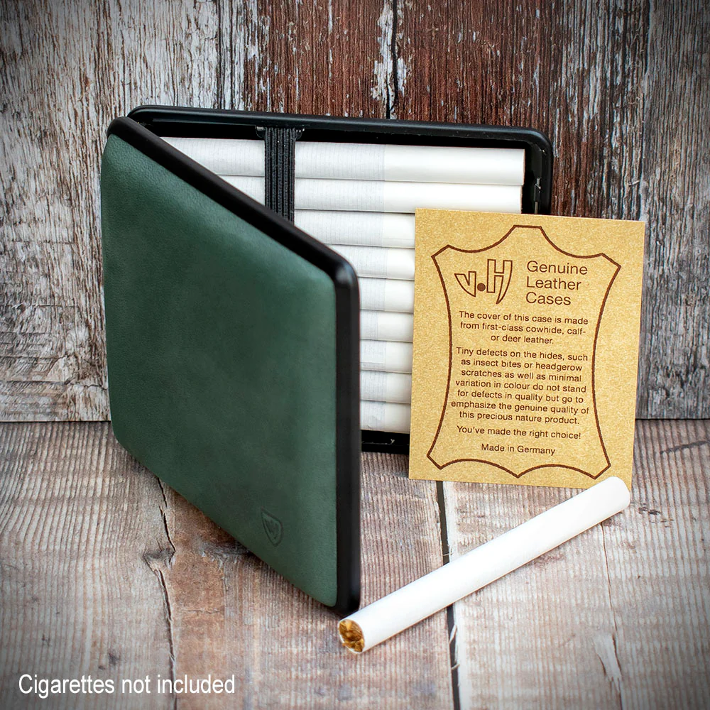 Kingsize Cigarette Case Vom Hofe Green Suede Leather - Image 3
